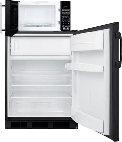 Mid-sized refrigerator-freezer and microwave with built-in allocator, with brackets included (ships in 3 boxes on one pa