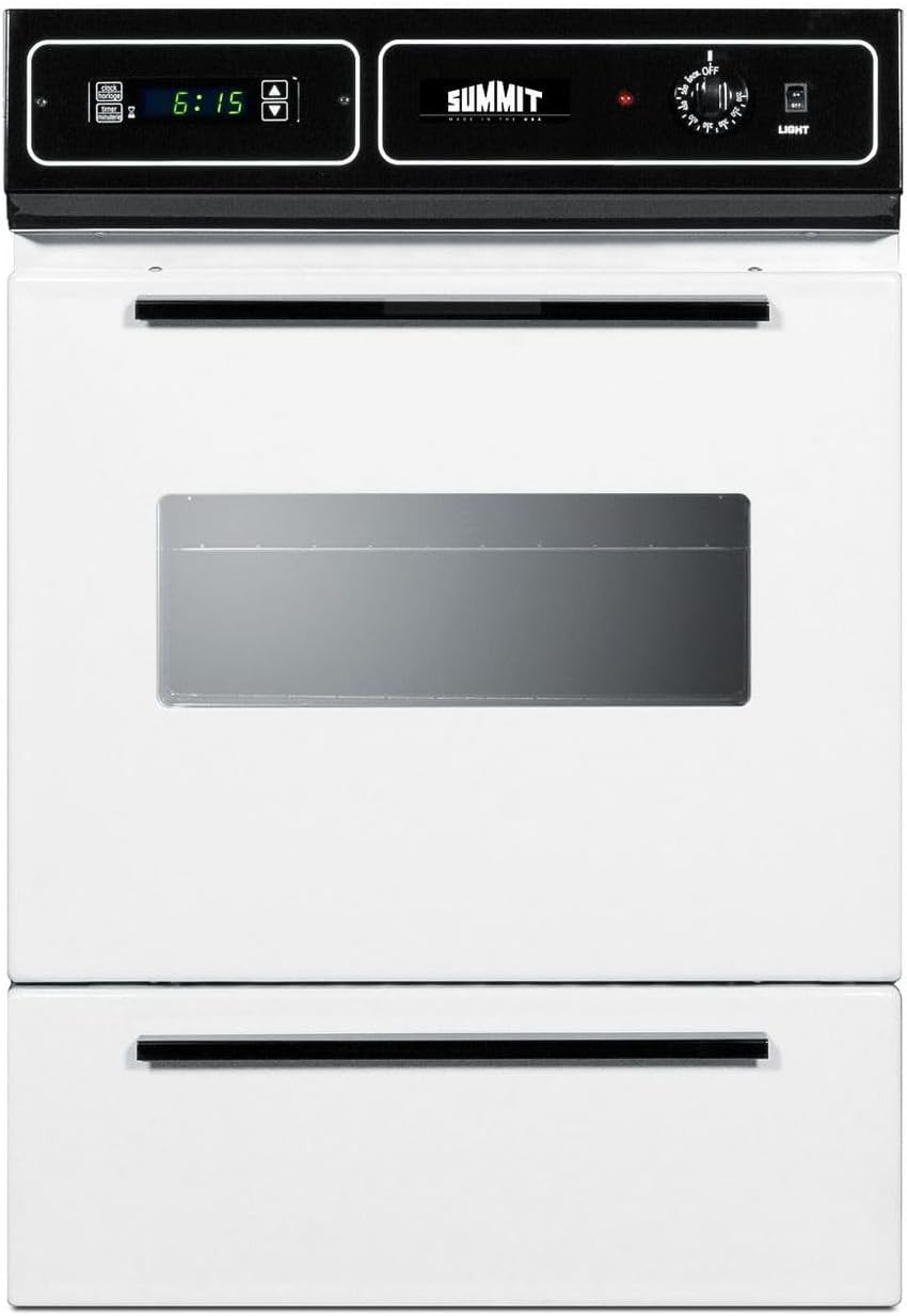 White 115V electric wall oven with digital clock/timer and oven window; for cutouts 22 3/8" wide by 34 1/8" high Main image