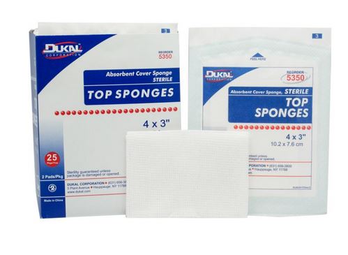 Sterile Top Sponges 4" x 3"