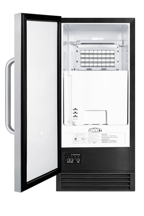 Accucold ADA compliant outdoor NSF-listed auto defrost clear icemaker with internal pump for built-in or freestanding