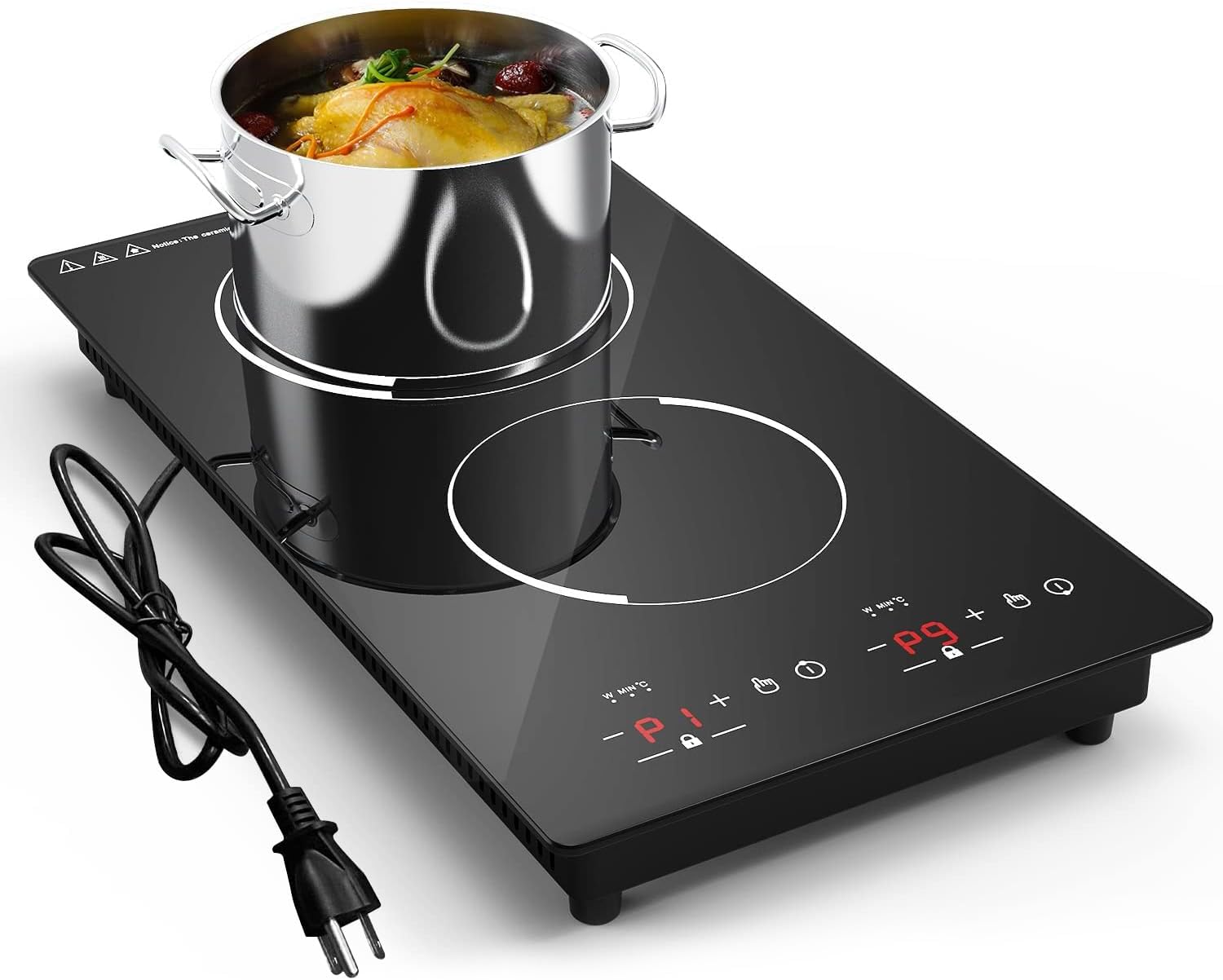120V 2-burner built-in induction cooktop in black
