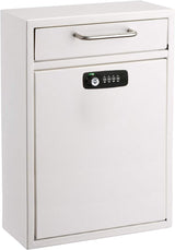 Large Wall Mountable Mailbox with Key and Combination lock (ADI631-04-WHI-KC)