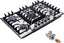 30" wide 5-burner LP gas cooktop made in Italy in stainless steel with sealed dual flame burner, cast iron grates, and w