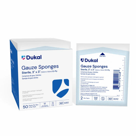 Sterile Gauze Sponges, 12-Ply, 3" x 3"