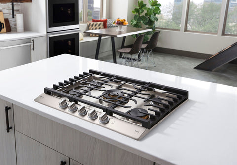 Accucold 24" Wide Open Burner Gas Cooktop in Bisque with Spark Ignition