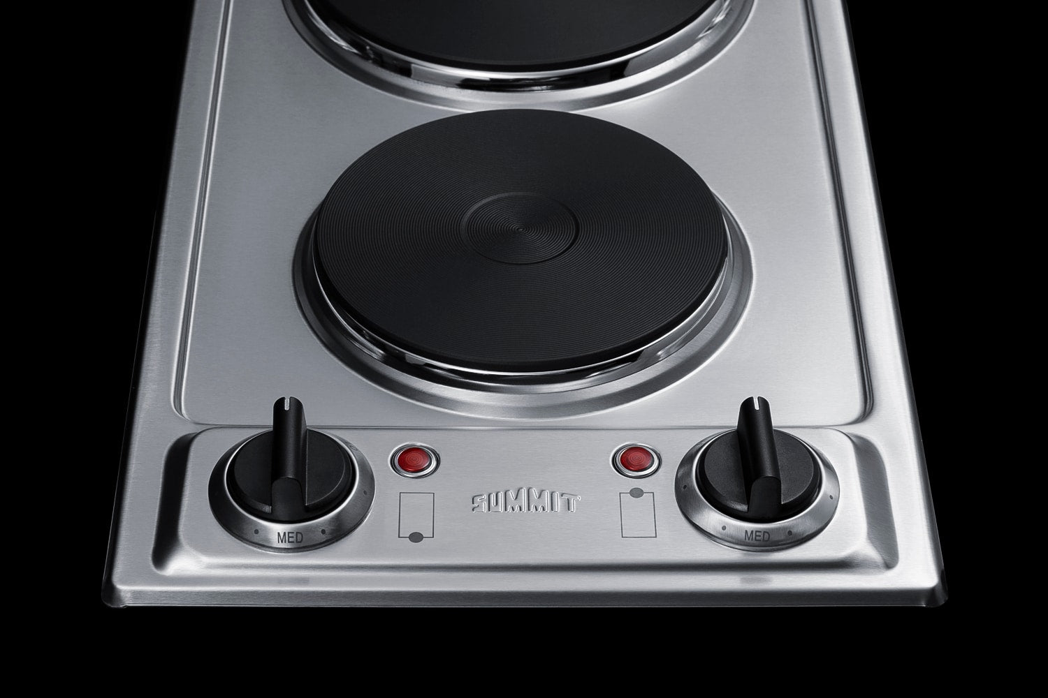 115V 2-burner solid disk cooktop in stainless steel with pre-installed cord and plug Main image