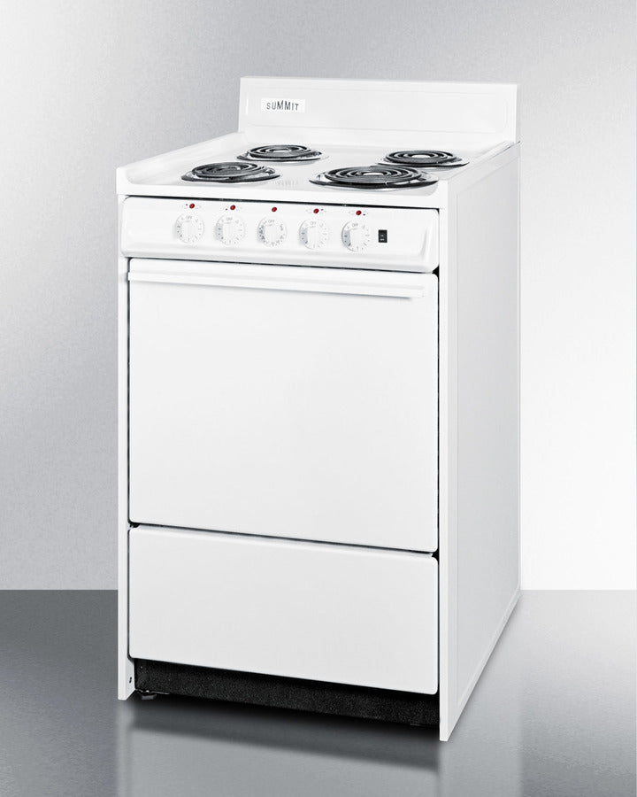 Accucold 20" Wide Electric Coil Top Range with Indicator Lights and a Three-prong Line Cord