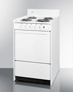 Accucold 20" Wide Electric Coil Top Range with Indicator Lights and a Three-prong Line Cord