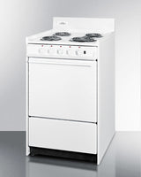 Accucold 20" Wide Electric Coil Top Range with Indicator Lights and a Three-prong Line Cord