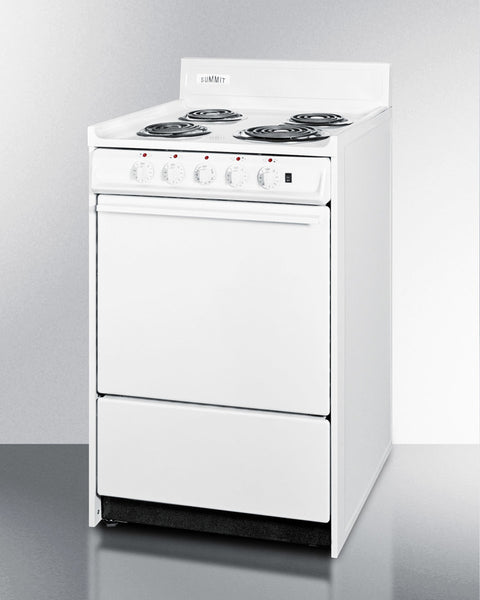 Accucold 20" Wide Electric Coil Top Range with Indicator Lights and a Three-prong Line Cord