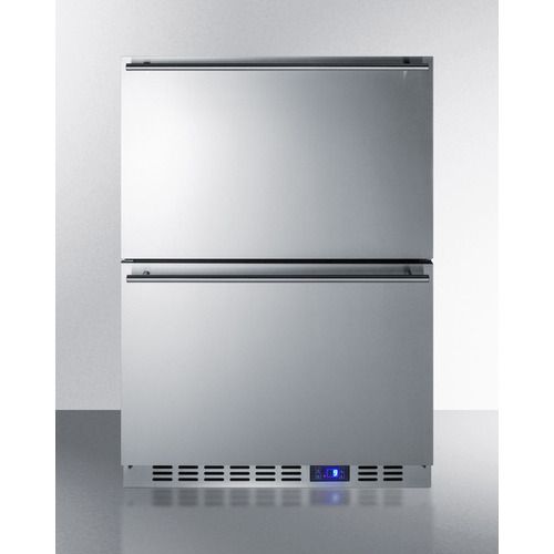 Built-in undercounter two-drawer all-freezer with frost-free operation, stainless steel construction, and panel-ready dr Main image