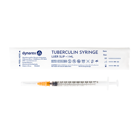 Tuberculin Non-Safety Syringe - Luer Slip 25G, 5/8" Needle, 1 cc