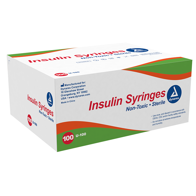 Dynarex Insulin Syringe - Non-Toxic - Individual Wrapped (Model 6940)