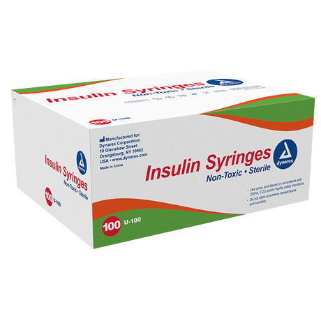 Dynarex Insulin Syringe - Non-Toxic - Individual Wrapped (Model 6940)