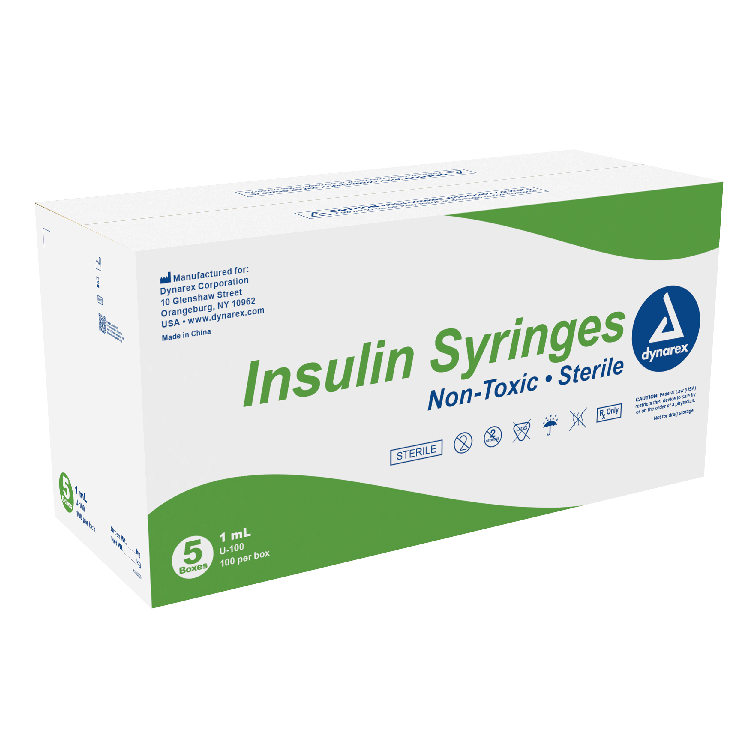 Dynarex Insulin Syringe - Non-Toxic - Individual Wrapped (Model 6945)