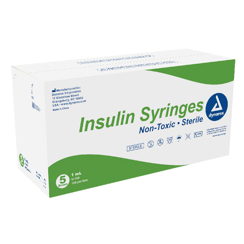 Dynarex Insulin Syringe - Non-Toxic - Individual Wrapped (Model 6945)