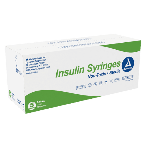 Dynarex Insulin Syringe - Non-Toxic