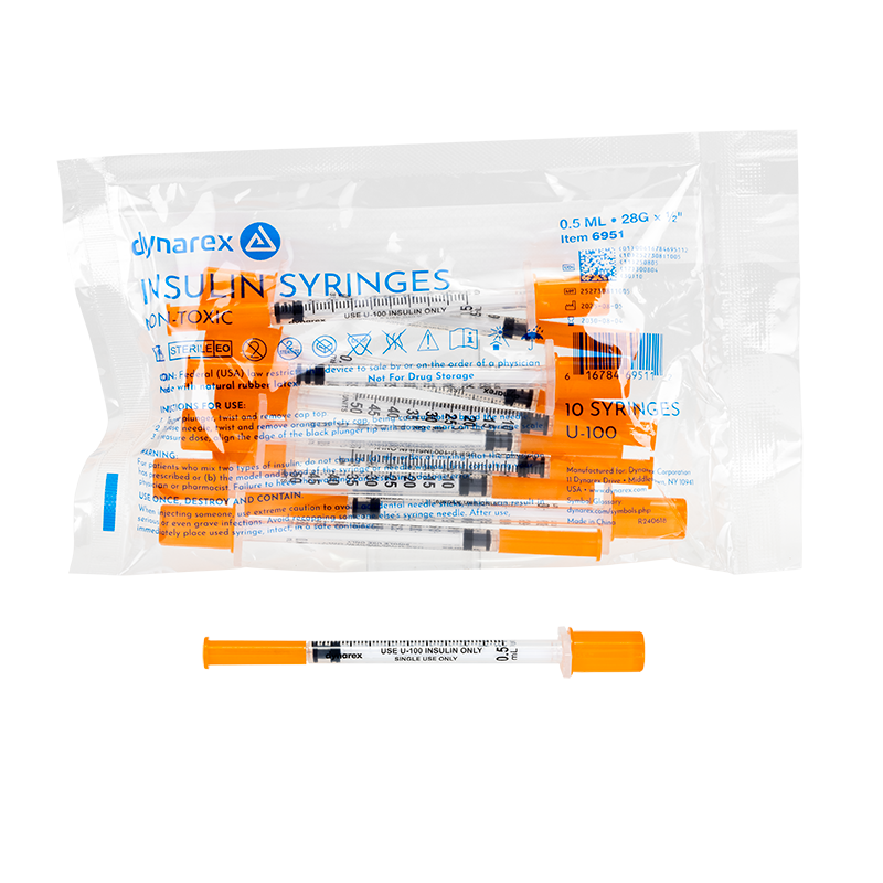 Dynarex Insulin Syringe - Non-Toxic (Case)