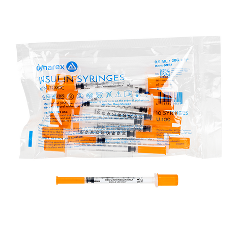 Dynarex Insulin Syringe - Non-Toxic (Case)