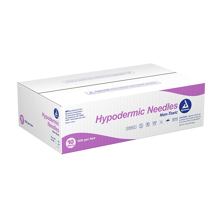 Dynarex Hypodermic Needle - Non-Toxic 22G, 3/4" Needle