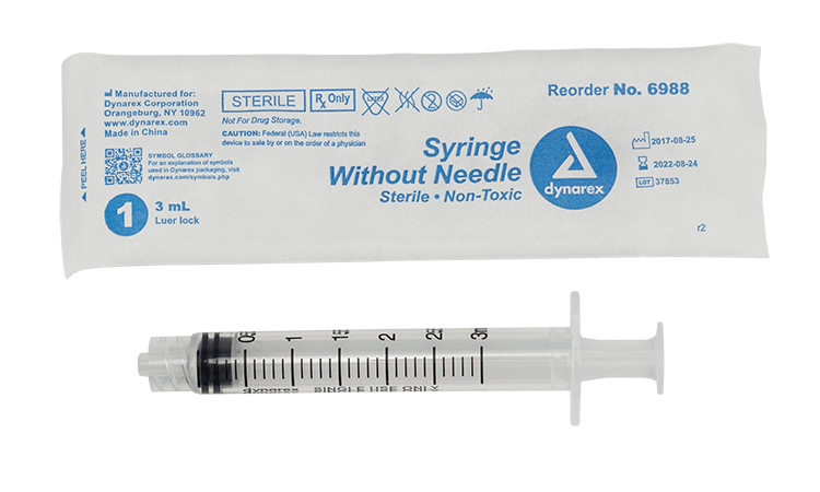 Syringe without Needle - Non Toxic - Luer Lock Code: 6988