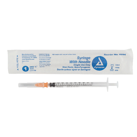 Dynarex Syringe - Non-Safety with Needle - Luer slip