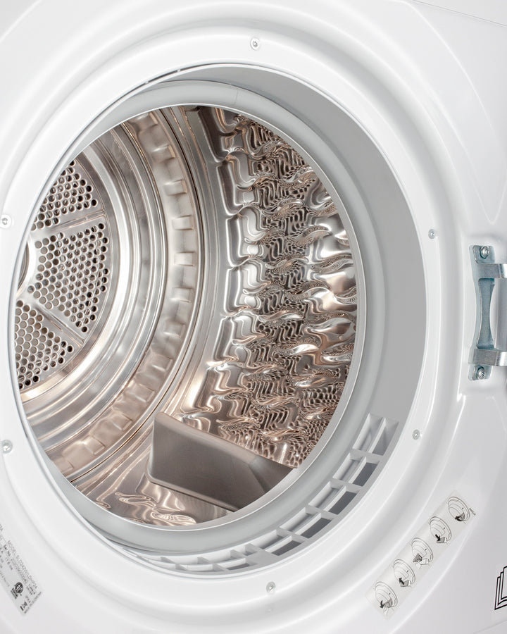 European 24" wide 220V front-loading heat pump dryer