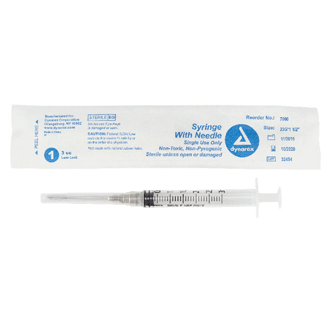 Syringe with Needle, Non-Safety - Luer Lock