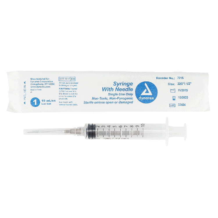 Syringe - Non-Safety with Needle - 10cc Luer Lock