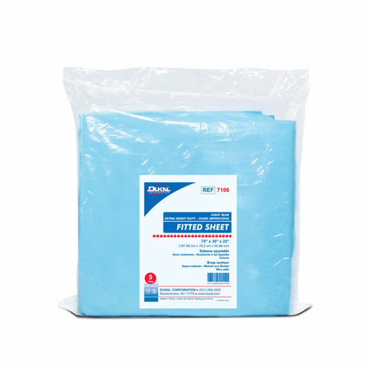 Disposable Fitted Sheet 74" x 30" x 22", Light Blue