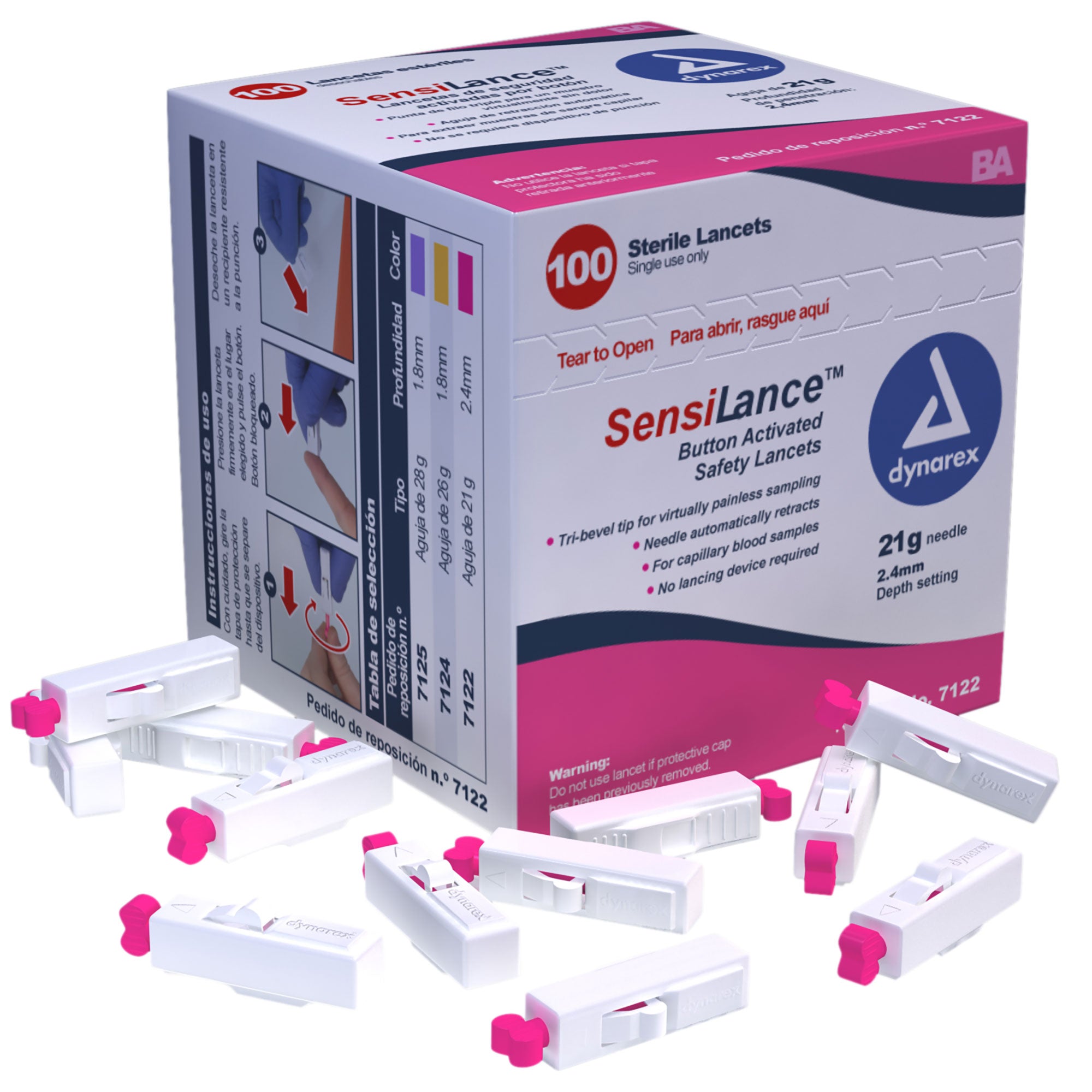 Button Activated Safety Lancets - Sterile Code: 7122