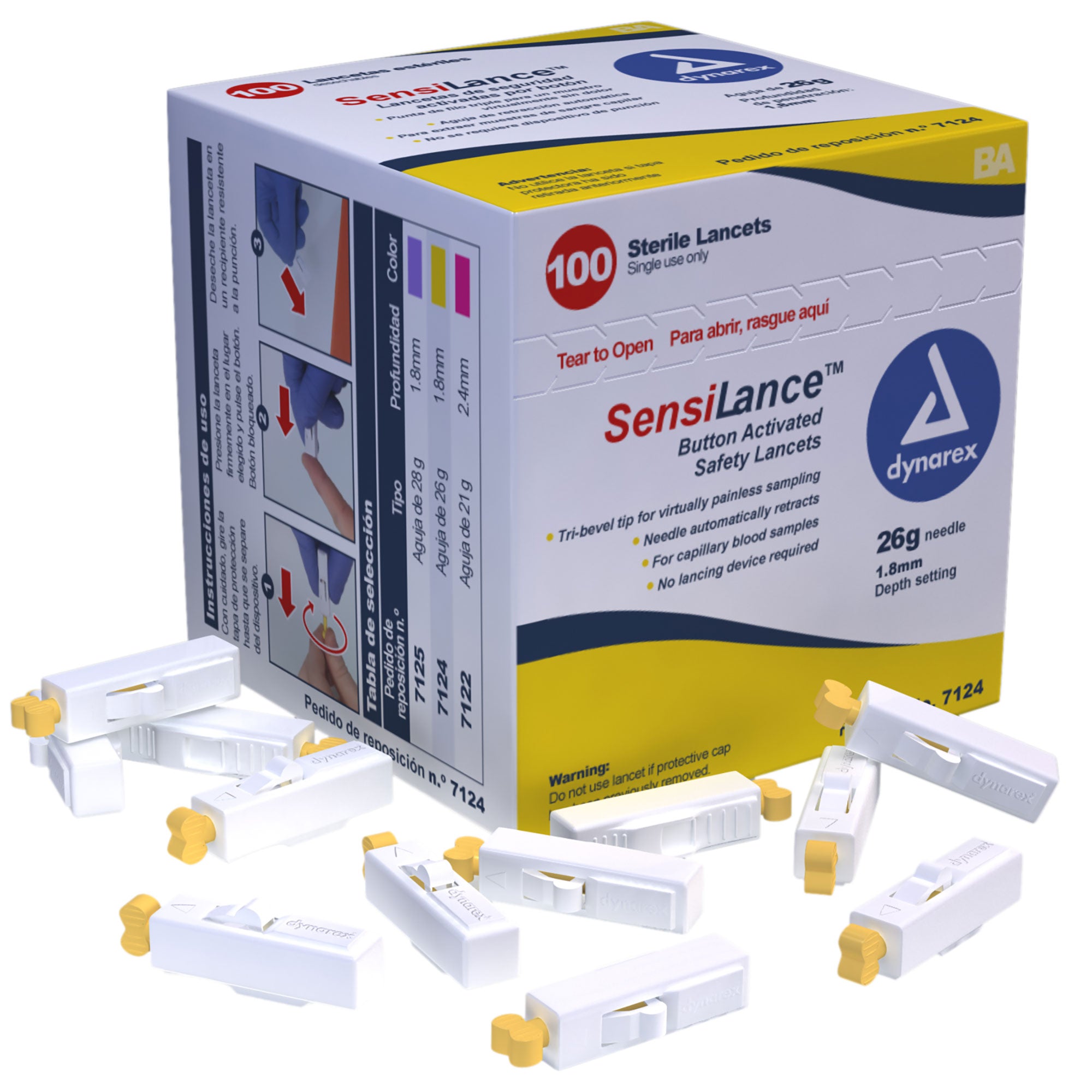 Button Activated Safety Lancets - Sterile Code: 7124