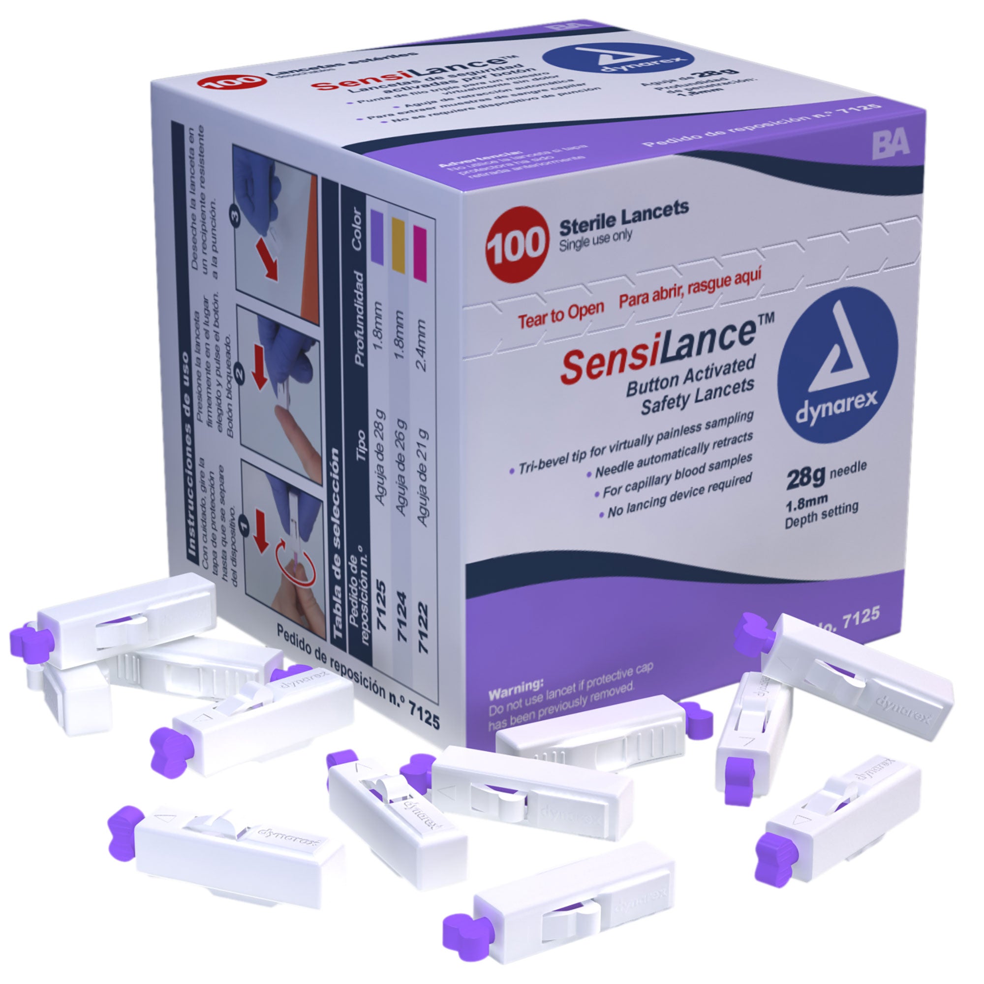 Button Activated Safety Lancets - Sterile Code: 7125 Main image