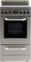 20" wide smooth-top electric range in stainless steel