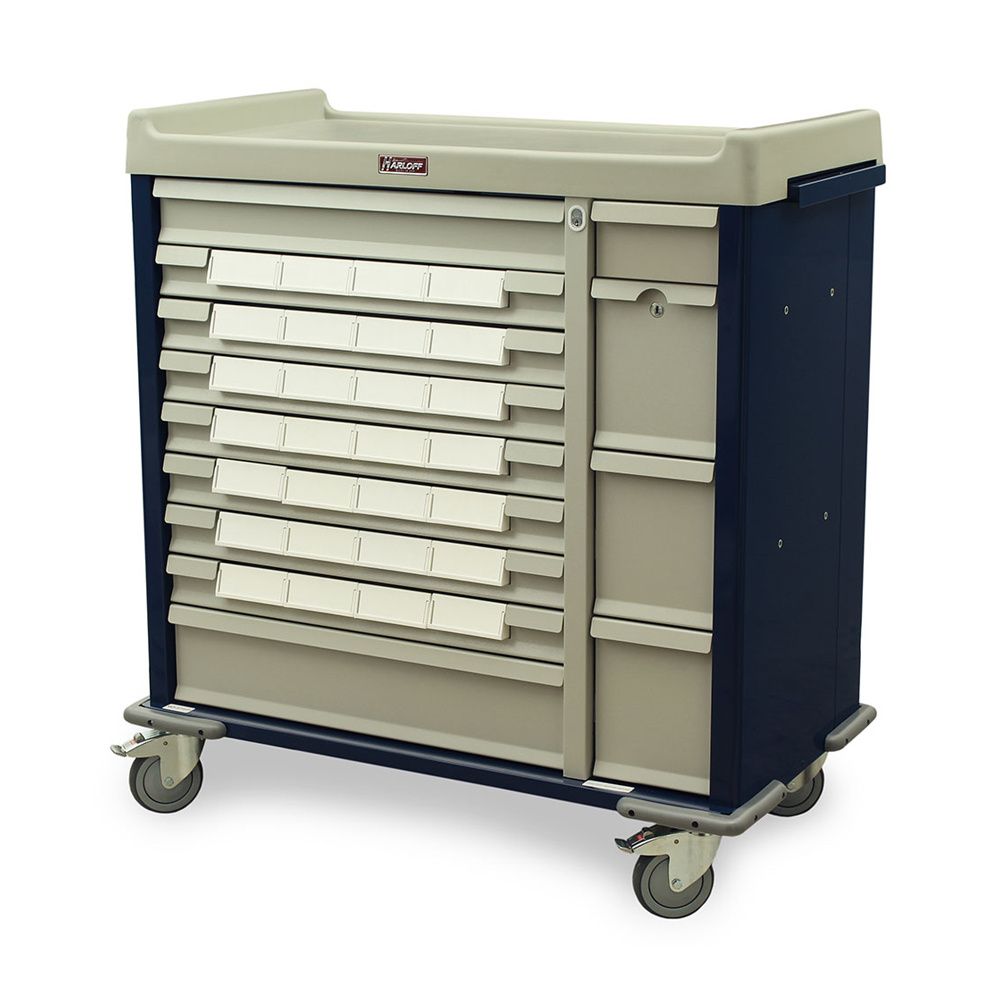 Harloff Plastic Top, 32.25" Cabinet Width - Optimal/Standard Line (4 wide) Med Carts