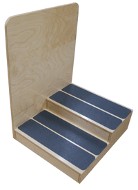 Bailey Bedside Step Stool, 24"W x 28"D, Two 14"D x 24"W Steps - Model 754