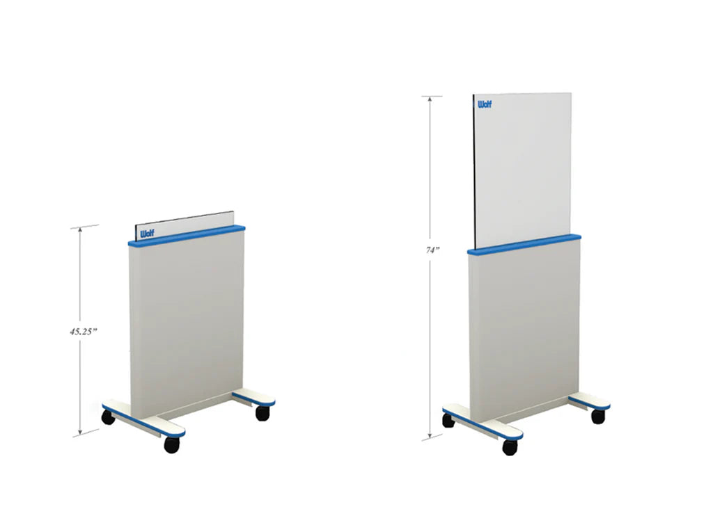 Adjustable Height Mobile Barrier 74" x 31" - available in Clear-Pb only Main image