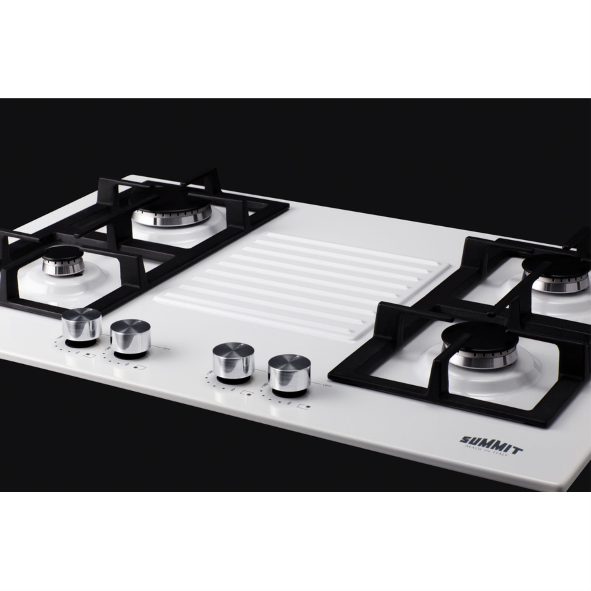 30" Wide 4-burner Gas Cooktop in White with Sealed Burners and Cast Iron Grates Main image