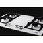 30" wide 4-burner gas cooktop in white with sealed burners and cast iron grates