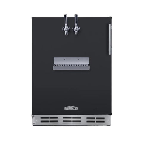 Accucold Left-Hand Door — Built-in European beer kegerator with dual tap kit and panel-ready door