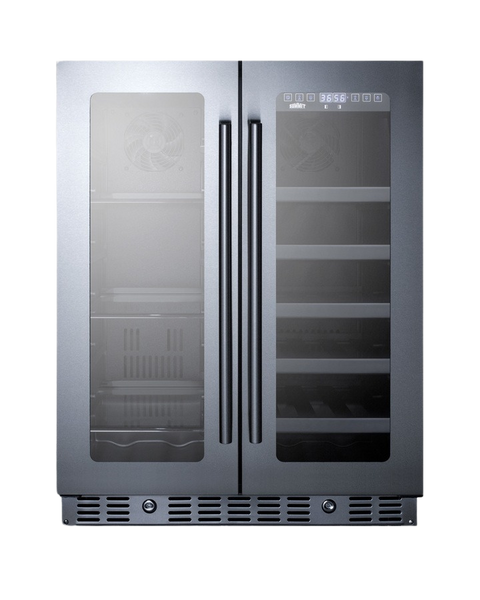 Accucold Full-size built-in 24" wide 18" deep 98-bottle dual zone wine cellar (Model SDHWC98LHD)