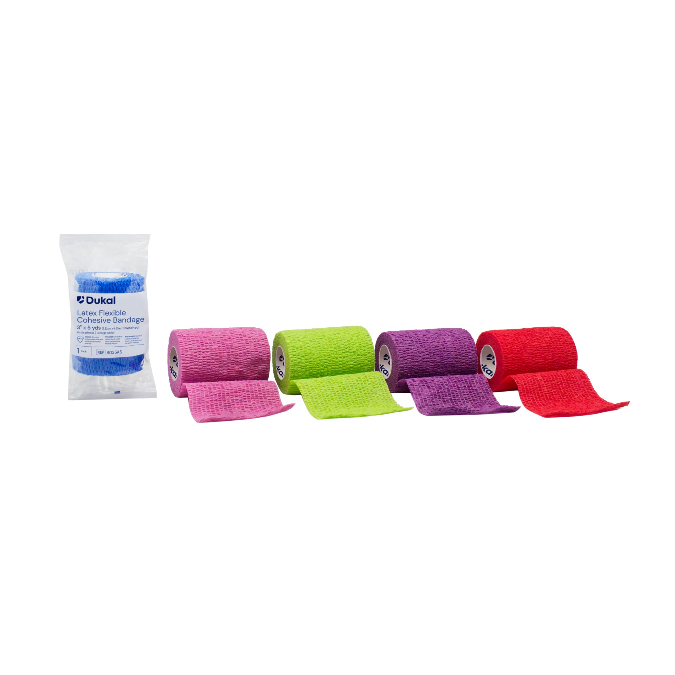 Non-Sterile Cohesive Bandage 3" x 5 yd, Assorted - 8035AS