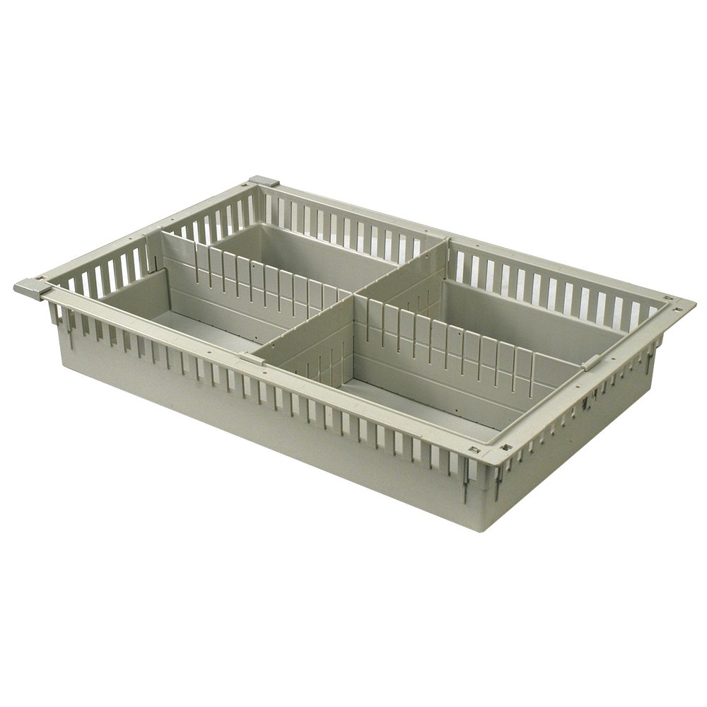 4″ Tray for MedStor Max Cabinets, One Short and One Long Divider, 81031-5 Main image