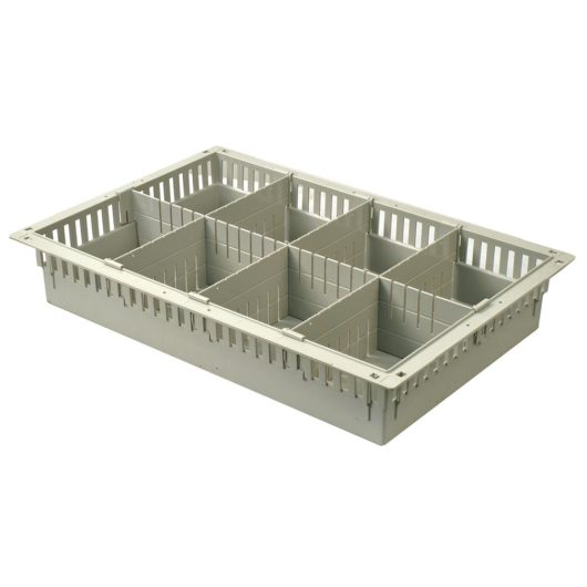 Harloff 4″ Tray for MedStor Max Cabinets, One Long and Three Short Dividers, 81031-7