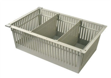 Harloff 4 inch Tray with 2 ea. 81036 Short Dividers and 2ea 81039 Pull Out Stoppers
