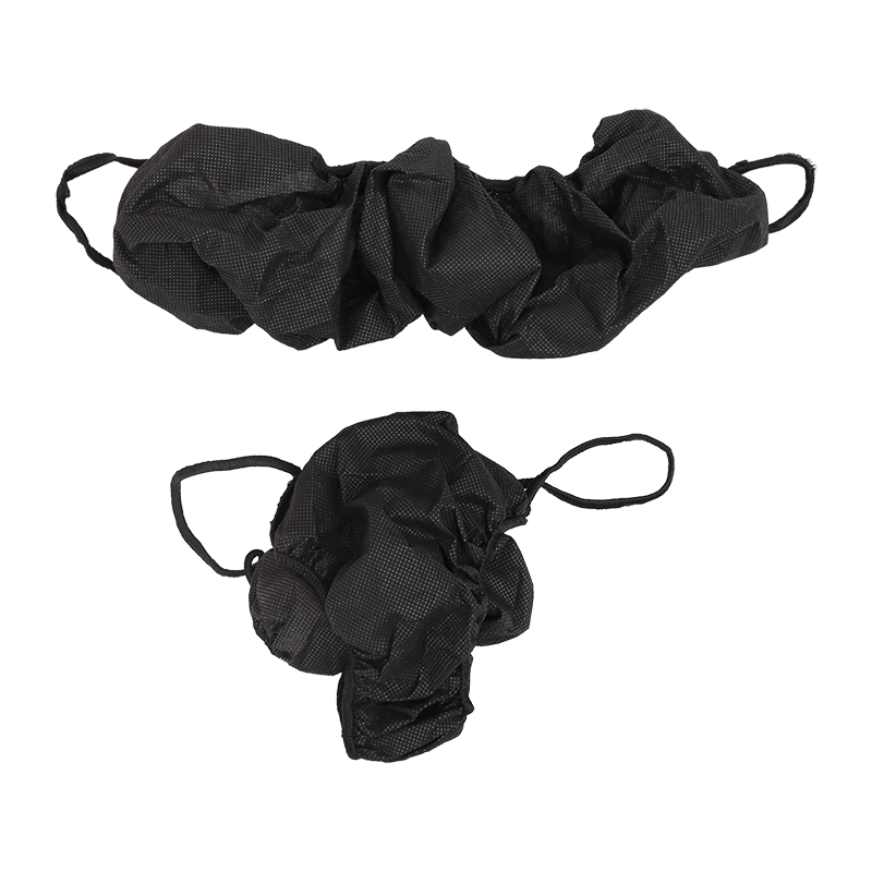 Bra and Thong Kit, Disposable, Black, one size fit most