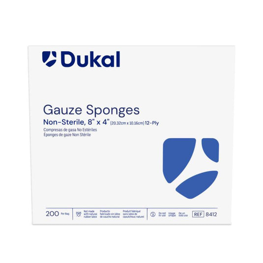 Non-Sterile Gauze Sponges, 12-Ply, 8" x 4"