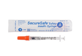 SecureSafe Safety Insulin Syringe 1 ml (New Mechanism) 29G, 1/2" Needle