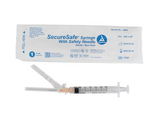 SecureSafe Syringe with Safety Needle, Luer Lock - 3 cc