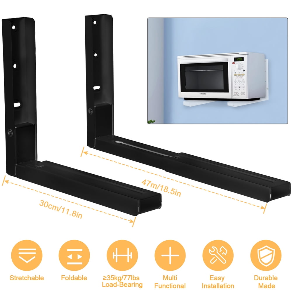 Brackets to secure microwave on top of refrigerator
